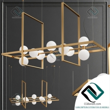 Подвесной светильник Hanging lamp ModernRail Orb Rectangle Frame