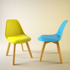 yellow and blue chair