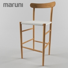 Bar Stool Mid (Mesh seat) / Lightwood - MARUNI