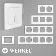 Стеклянные рамки для розеток и выключателей Werkel Favorit (белый матовый)
