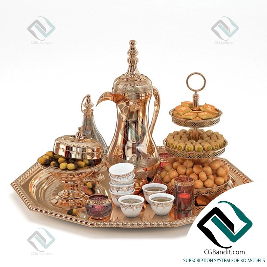 Еда и напитки Food and drink Arabic coffee 3D модель скачать на CGBandit в  формате 3d max, 3ds, obj, fbx, материалы Vray, Corona Render