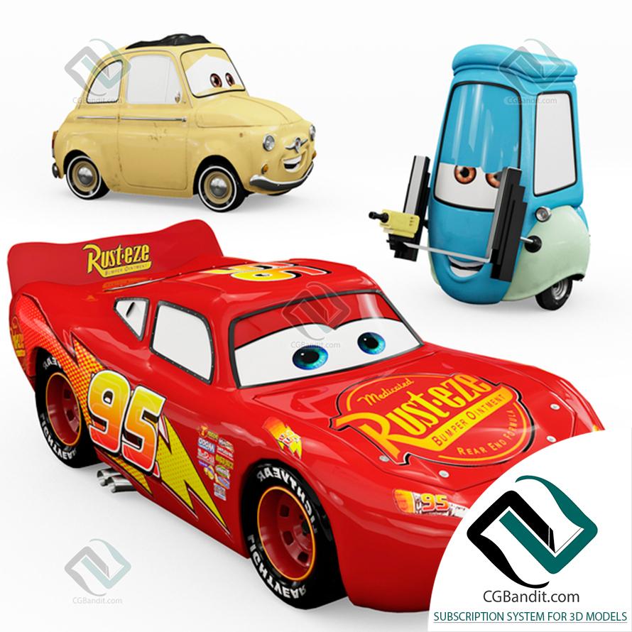 Toys Cars Guido Lightning McQueen Luigi 3D