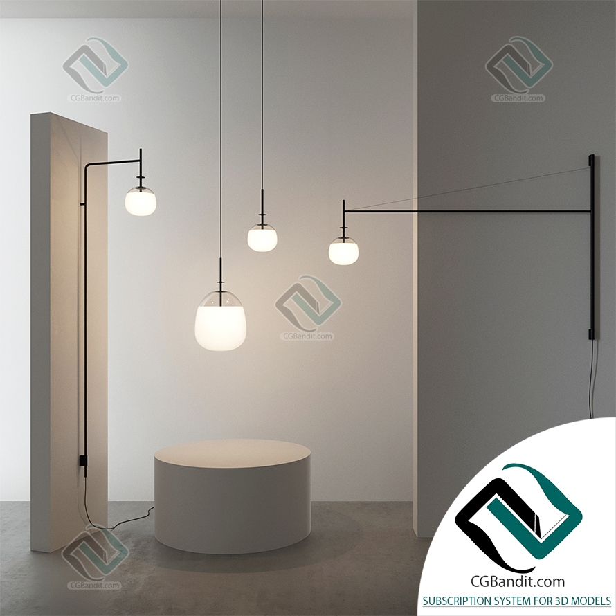 Подвесной светильник Hanging lamp Tempo by Vibia 03 3D модель скачать на  CGBandit в формате 3d max, 3ds, obj, fbx, материалы Vray, Corona Render