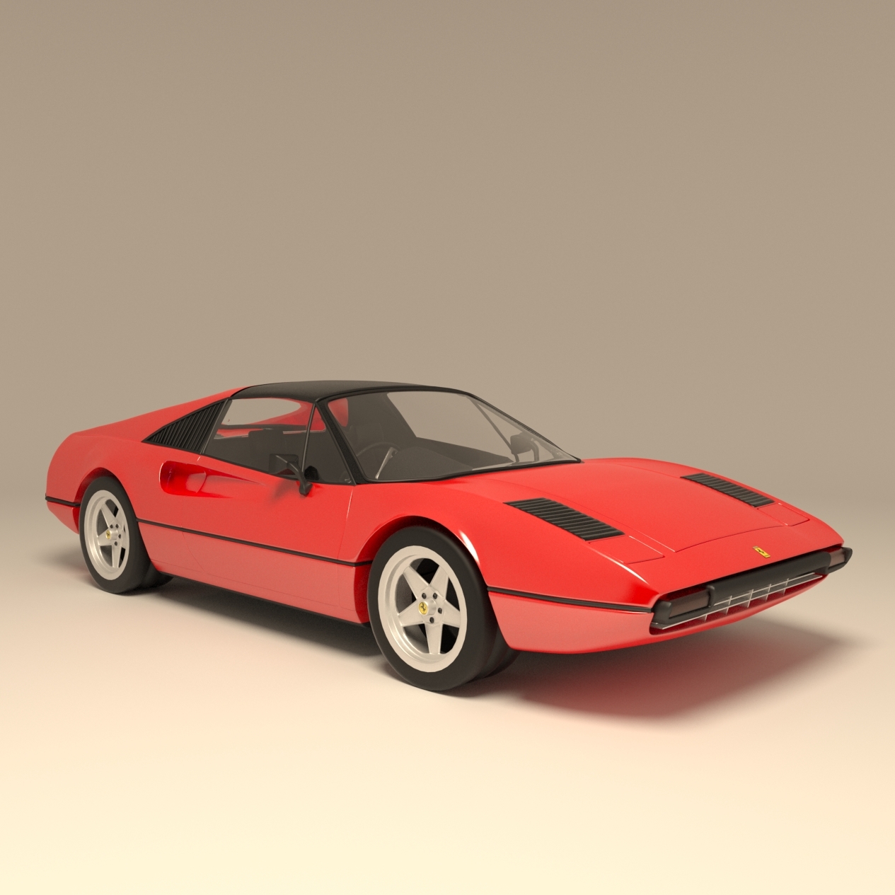 Автомобиль Ferrari 308 GTB 1975 3D модель скачать бесплатно на CGBandit в  формате 3d max, 3ds, obj, fbx, материалы Vray, Corona Render