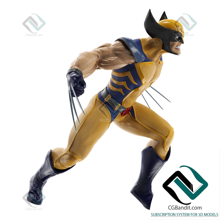 Игрушки Toys Wolverine marvel 3D модель скачать на CGBandit в формате 3d  max, 3ds, obj, fbx, материалы Vray, Corona Render