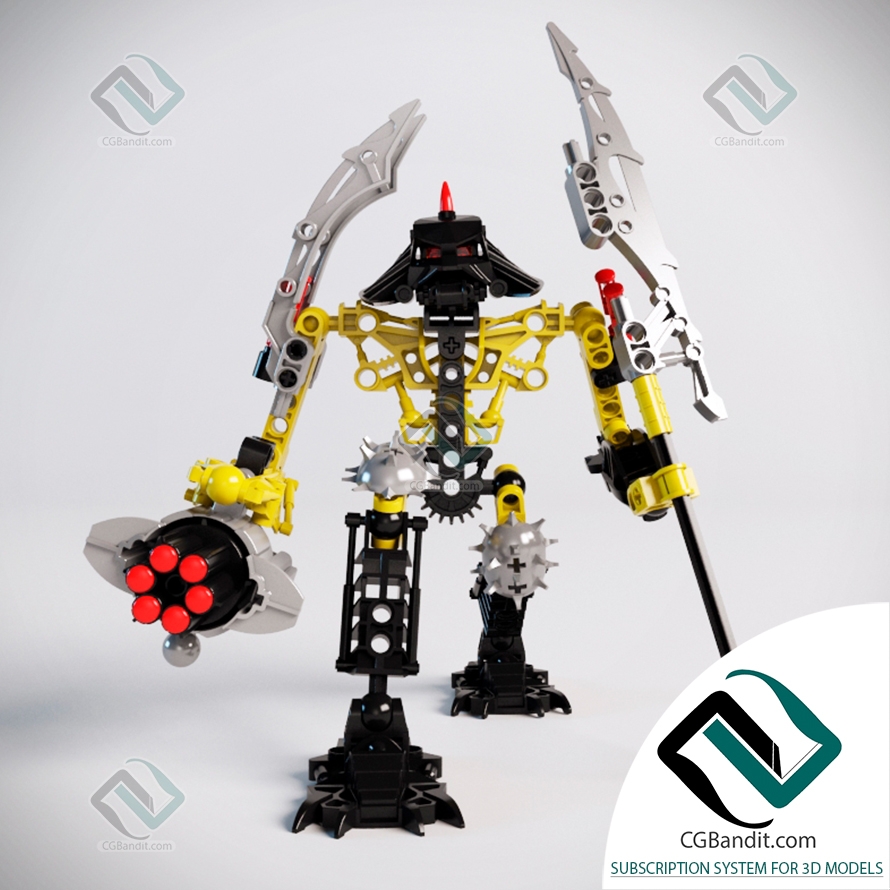 Игрушки Toys Bionicle Toa Hewkii 3D модель скачать на CGBandit в формате 3d  max, 3ds, obj, fbx, материалы Vray, Corona Render