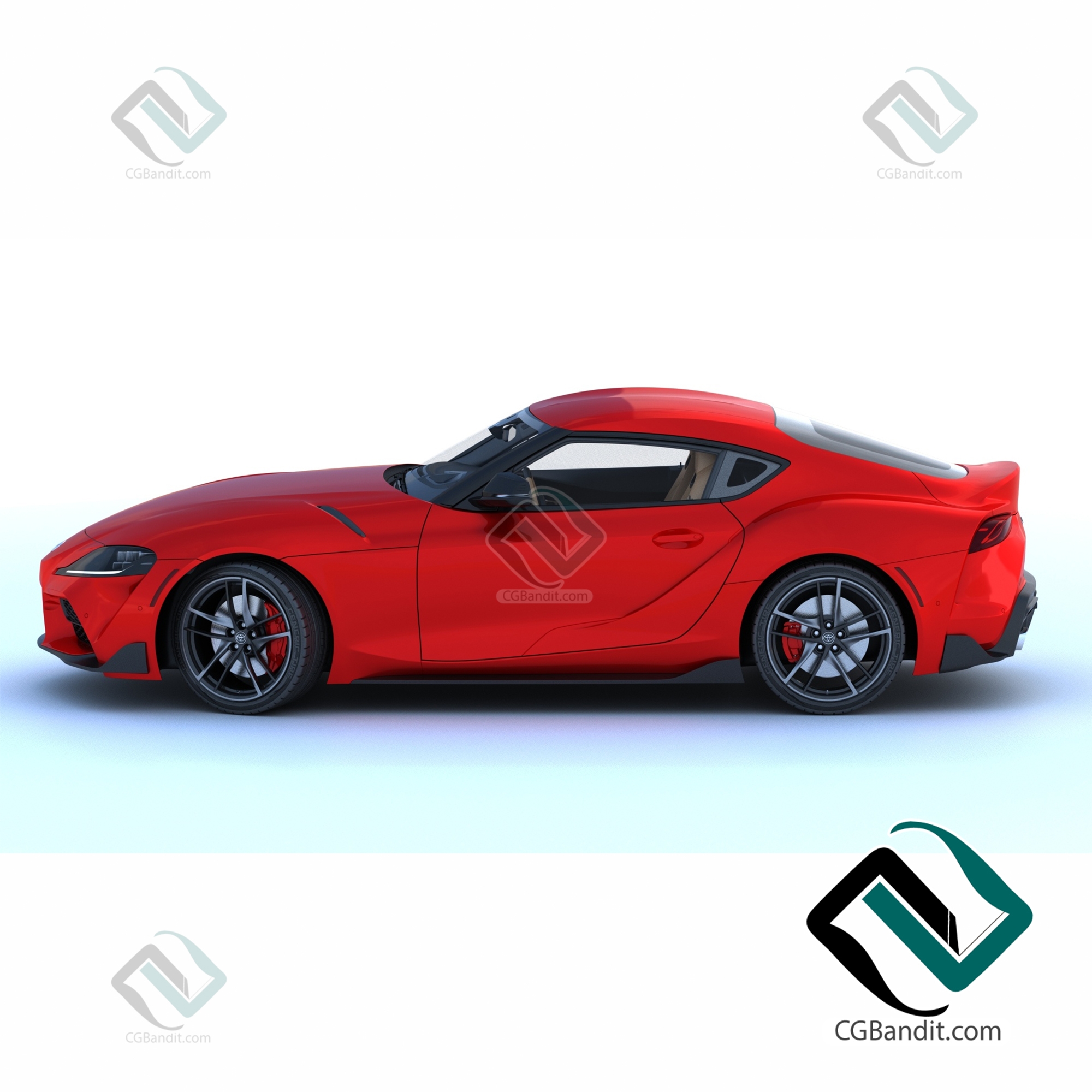 Toyota Supra 2020 автомобиль 3D модель скачать на CGBandit в формате 3d  max, 3ds, obj, fbx, материалы Vray, Corona Render