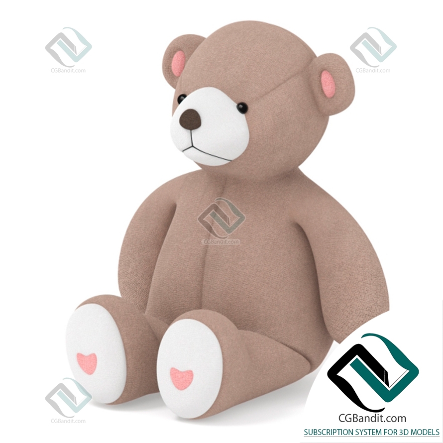 Игрушки Toys Teddy bear 3D модель скачать на CGBandit в формате 3d max,  3ds, obj, fbx, материалы Vray, Corona Render