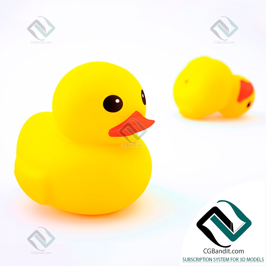 Игрушки Toys Rubber duck 3D модель скачать на CGBandit в формате 3d max,  3ds, obj, fbx, материалы Vray, Corona Render