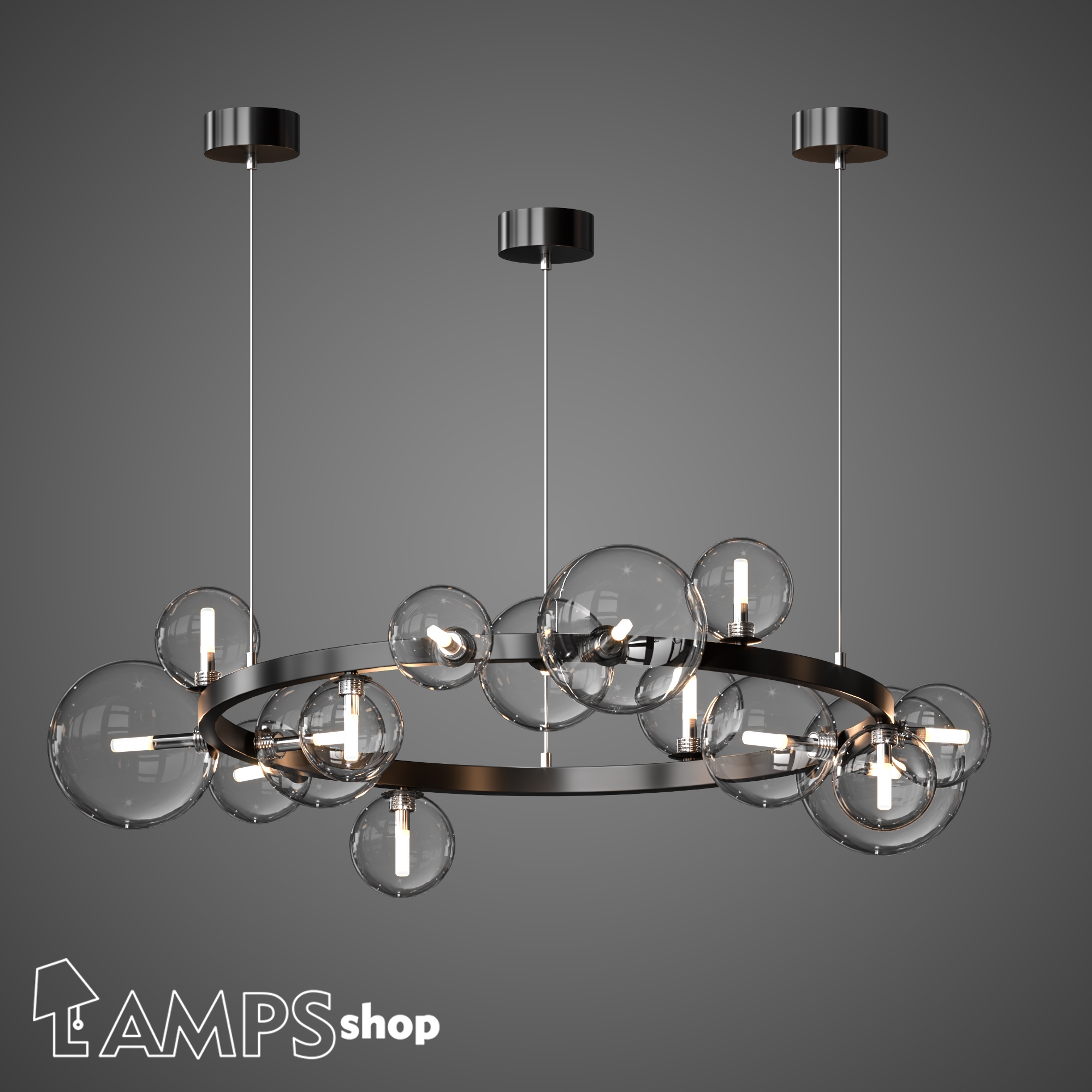 PL3029 Chandelier Rainbow Bubble 3D модель скачать бесплатно на CGBandit в  формате 3d max, 3ds, obj, fbx, материалы Vray, Corona Render