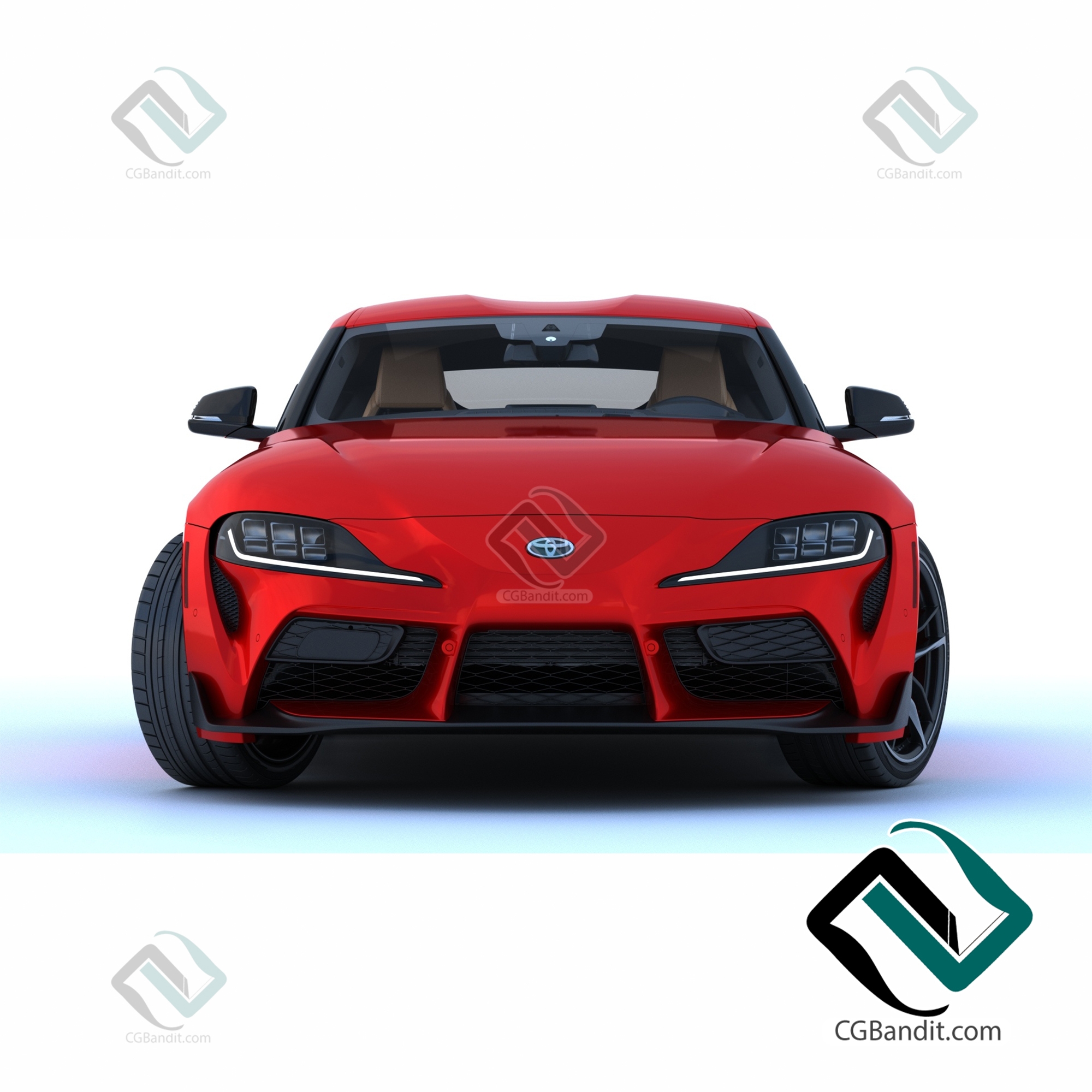 Toyota Supra 2020 автомобиль 3D модель скачать на CGBandit в формате 3d  max, 3ds, obj, fbx, материалы Vray, Corona Render