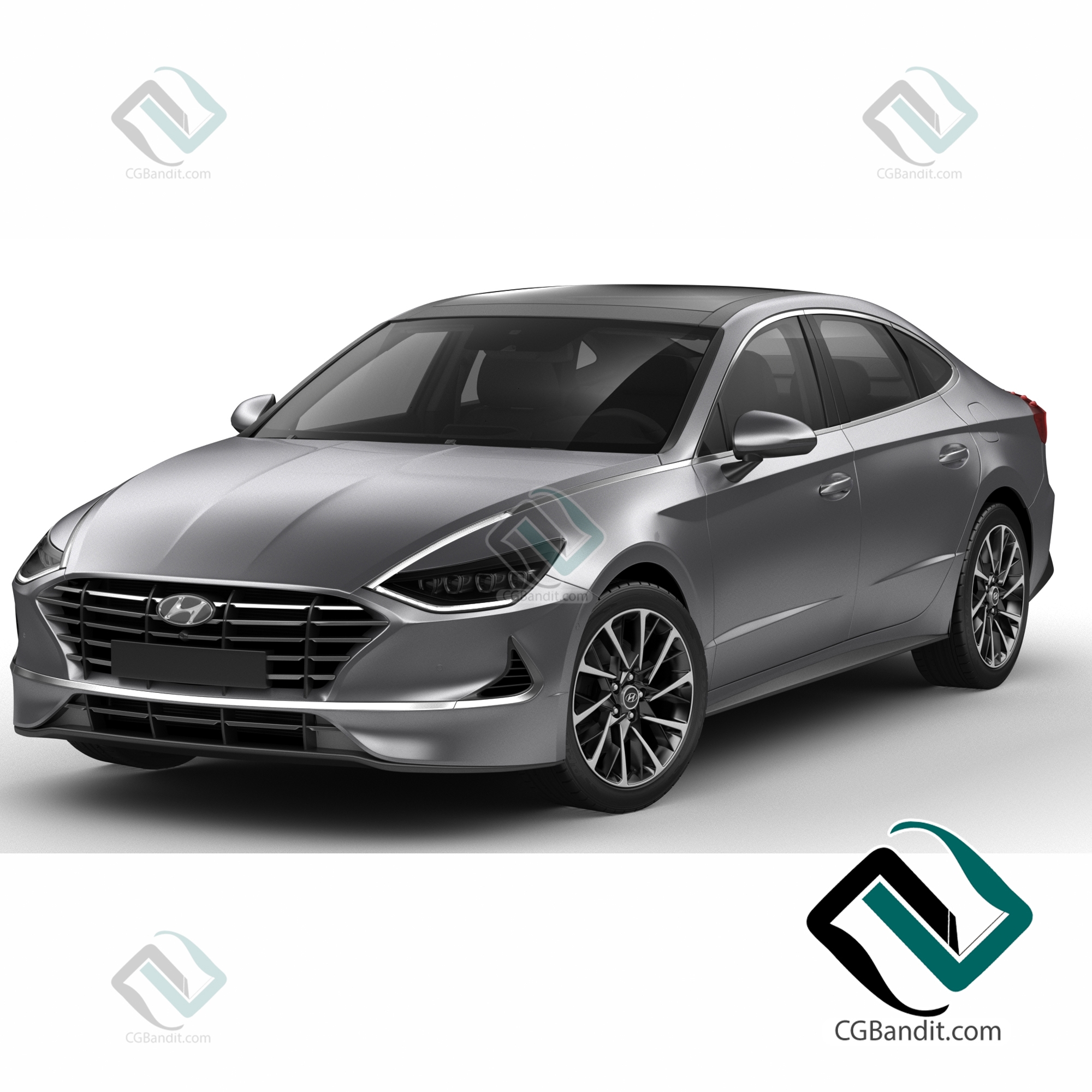 Hyundai Sonata 2020 автомобиль 3D модель скачать на CGBandit в формате 3d  max, 3ds, obj, fbx, материалы Vray, Corona Render