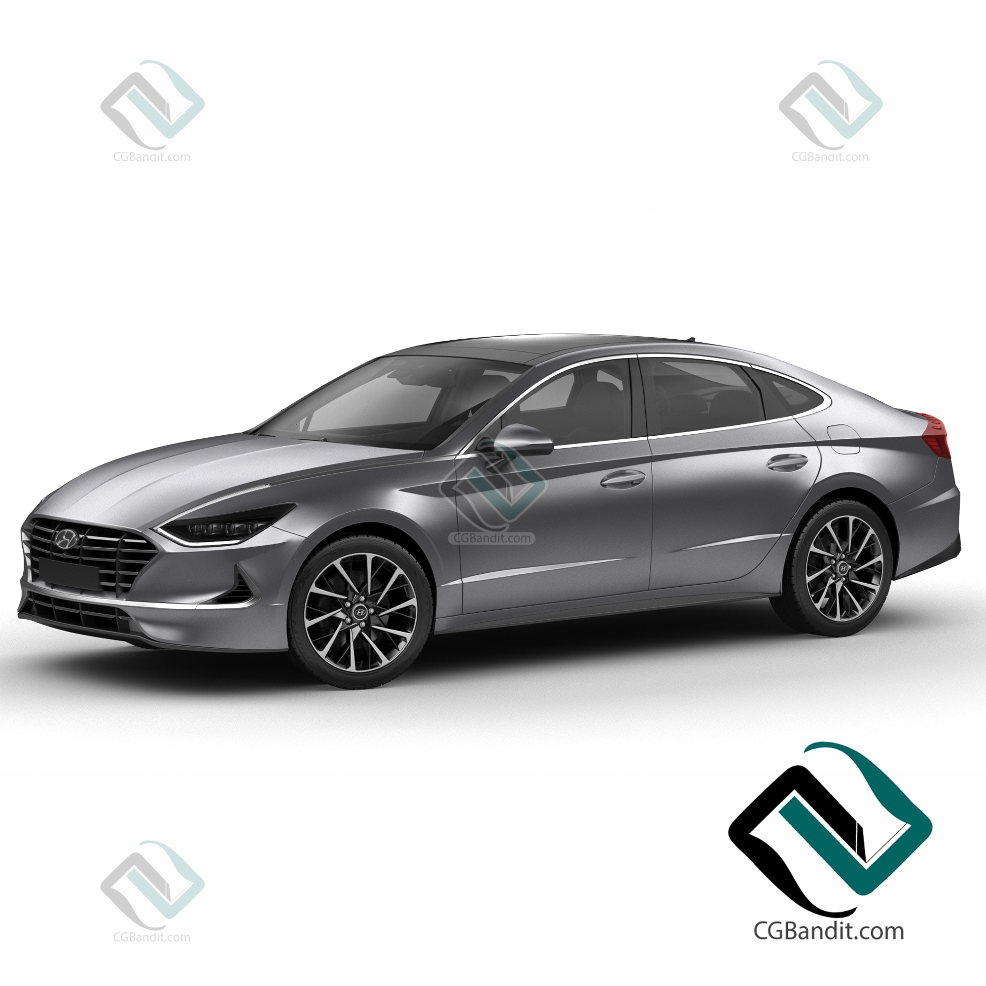 Hyundai Sonata 2020 автомобиль 3D модель скачать на CGBandit в формате 3d  max, 3ds, obj, fbx, материалы Vray, Corona Render