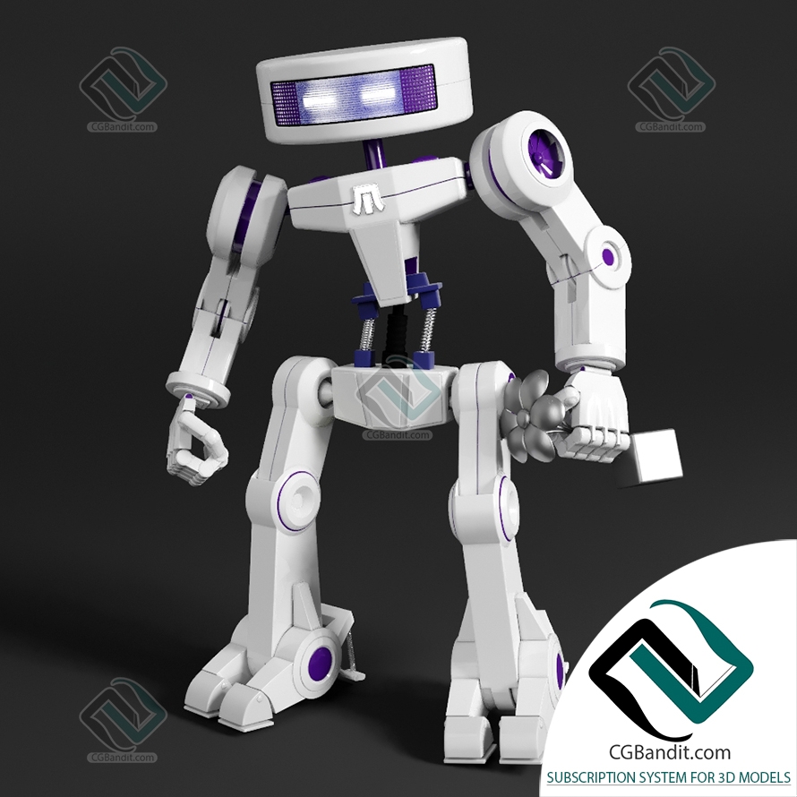 Игрушки Toys Robot 06 3D модель скачать на CGBandit в формате 3d max, 3ds,  obj, fbx, материалы Vray, Corona Render