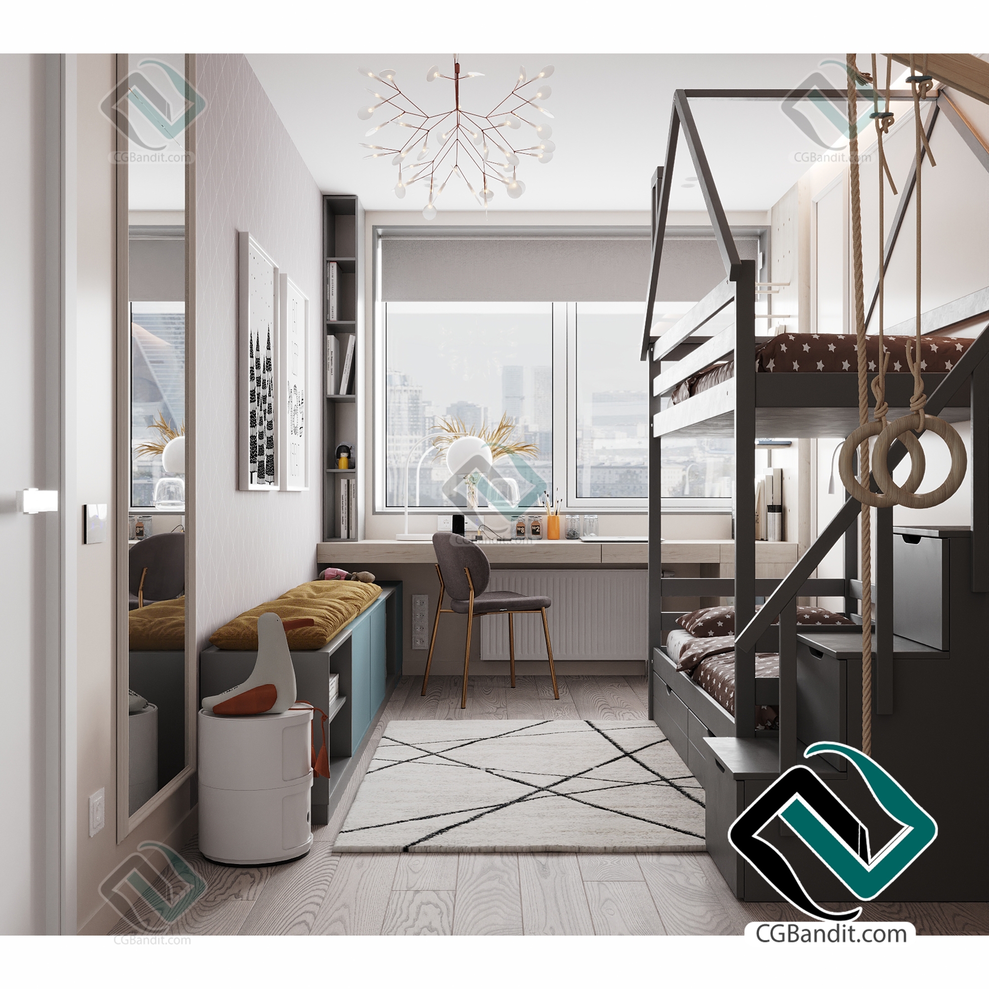 Children room Gul 3D модель скачать на CGBandit в формате 3d max, 3ds, obj,  fbx, материалы Vray, Corona Render