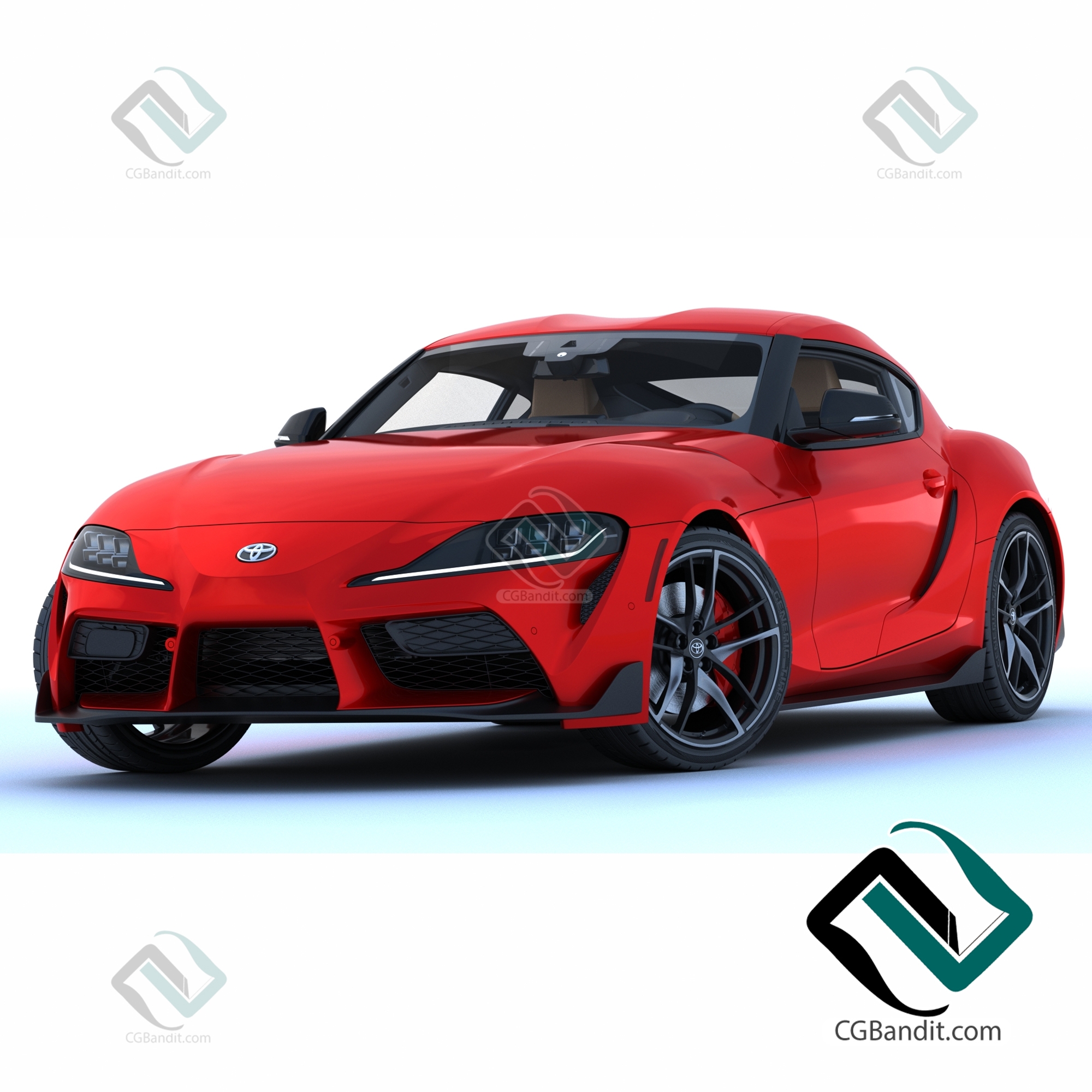 Toyota Supra 2020 автомобиль 3D модель скачать на CGBandit в формате 3d  max, 3ds, obj, fbx, материалы Vray, Corona Render