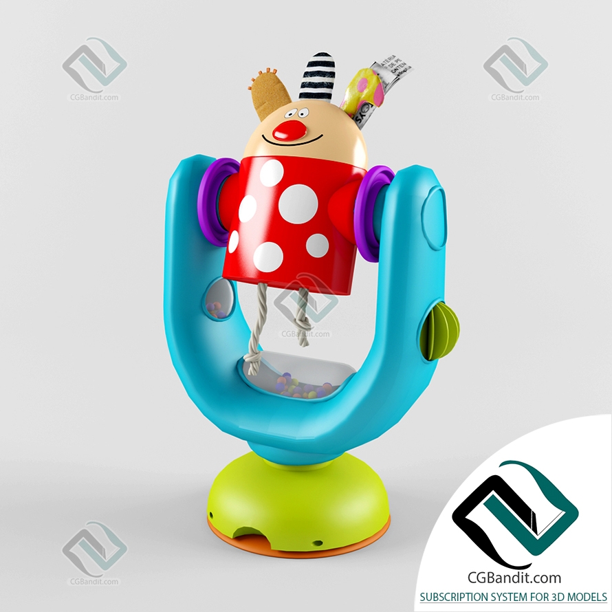 Игрушки Toys Taf Kooky clown 3D модель скачать на CGBandit в формате 3d  max, 3ds, obj, fbx, материалы Vray, Corona Render