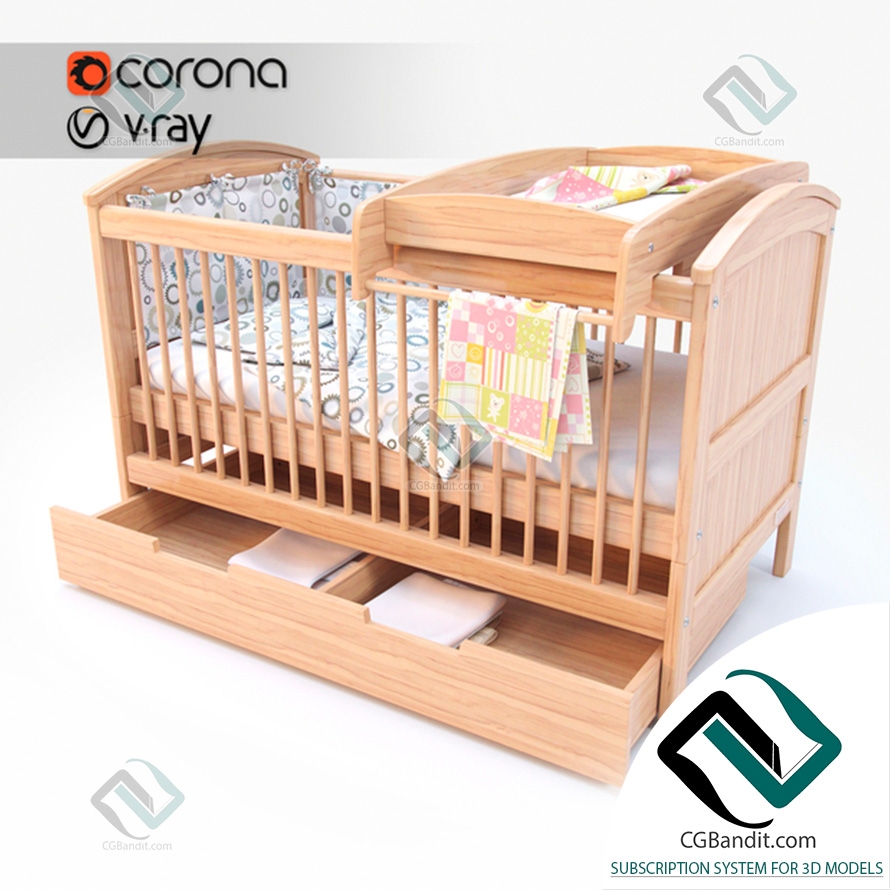 Кровать детская wooden crib