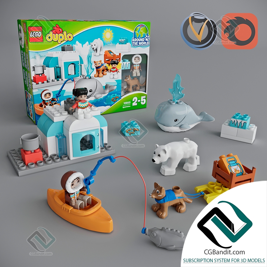 Игрушки Toys LEGO DUPLO AROUND ARCTIC 3D модель скачать на CGBandit в  формате 3d max, 3ds, obj, fbx, материалы Vray, Corona Render