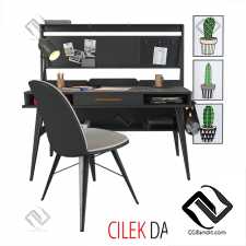 Стол и стул Table and chair CILEK dark metall