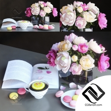 Декоративный набор Decor set with flowers and tea