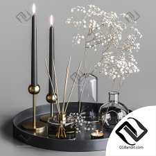 Декоративный набор Decor set with dry branches of gypsophila