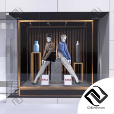 Showcase with mannequin