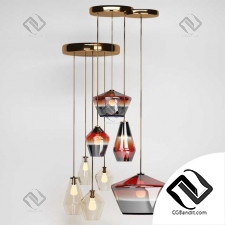 Подвесной светильник Sculptural glass light geo chandelier