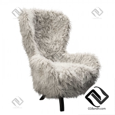 Пушистое итальянское современное кресло Guelfo Fur от Opinion Ciatti