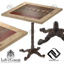 Столы CAST IRON AND LARCH RESTAURANT TABLE SQUARE