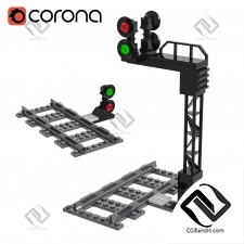 Lego train construction traffic lights
