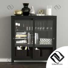 Шкаф-витрина Showcase cabinet Hamnes Ikea