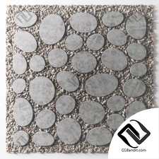 Tile square oval pebble n1
