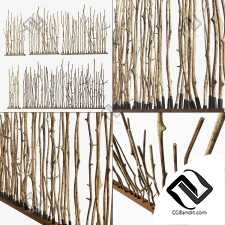 Branch crooked long wall decor n1 / Декор длинная ширма из кривых веток №1