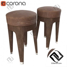 Стулья Circle brown leather stool