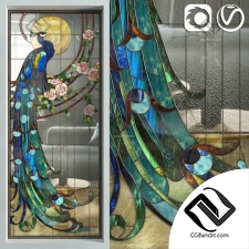 Витраж Павлин Stained Glass Peacock