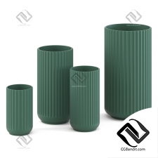 Lyngby vase Copenhagen green matt