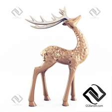 Скульптуры Sculptures Deer gold