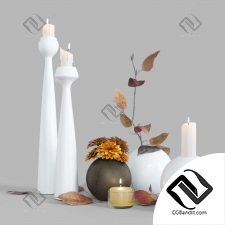 Flowers with candlesticks set