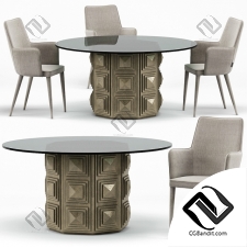 Стол и стул Table and chair Holen Dining, Gwyneth Round