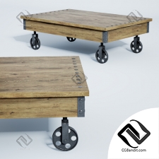 Столы Table Timbergirl Reclaimed Wood Industrial Cart Wheels