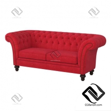 Диваны Red Velvet Sofa with Arms