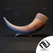 Рог декоративный на подставке Decorative horn on a stand