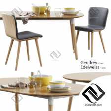 Стол и стул Table and chair Made Geoffrey,Edelweiss