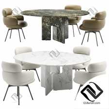 Стул Vivienne и стол Nico 02 от Minotti