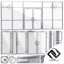 Двери Glass fire doors and partitions, a set of handles