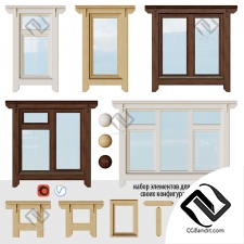 Окна Wooden windows with platbands