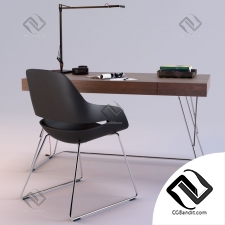 Стол и стул Table and chair Maestrale Desk & Eva by Zanotta