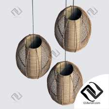Lamp wicker branch rattan Barrel