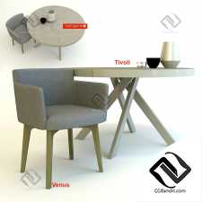 Стол и стул Table and chair Calligaris Venus and Tivoli